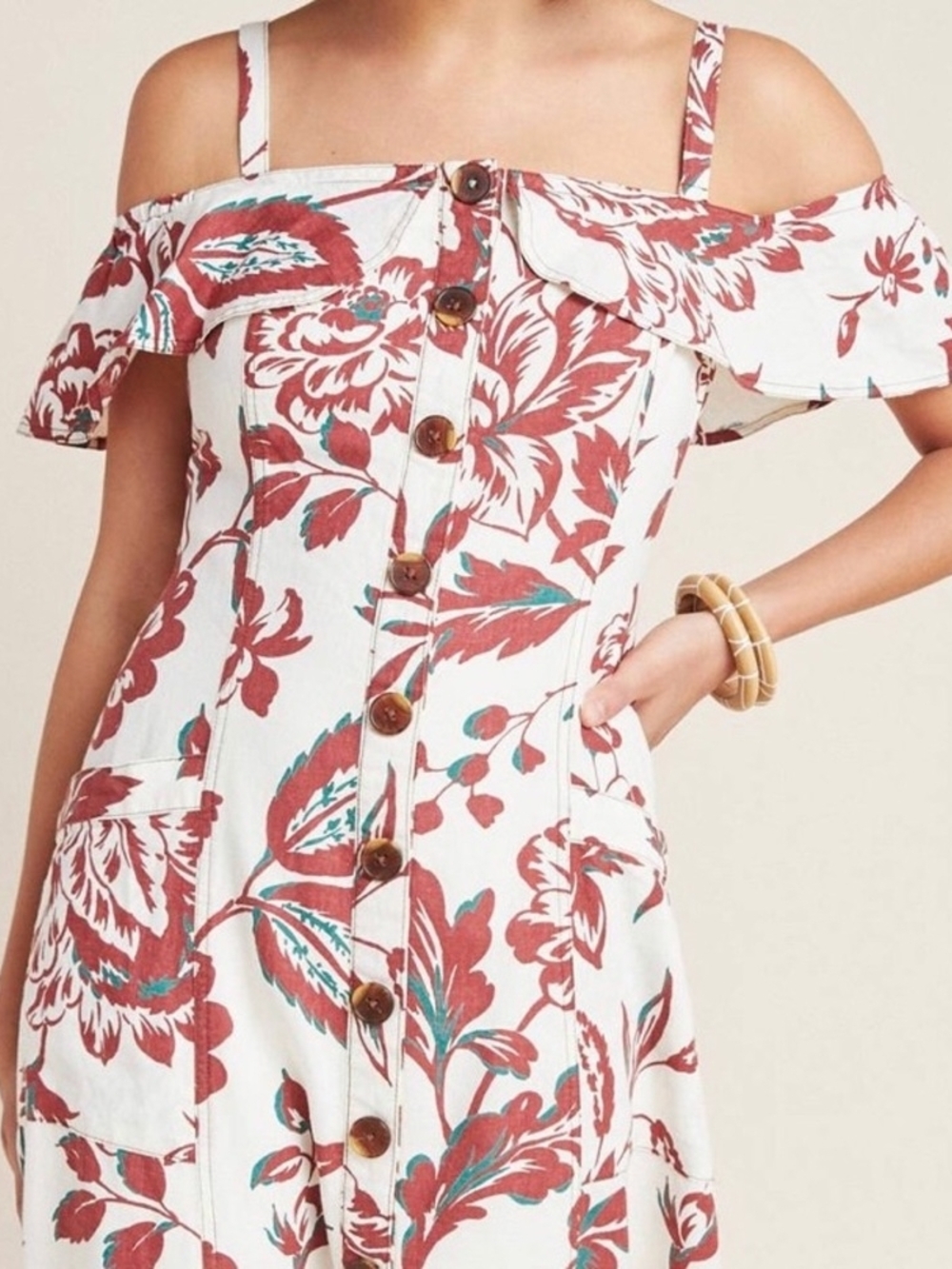 3x Anthropologie Oahu Off The Shoulder Midi Dress